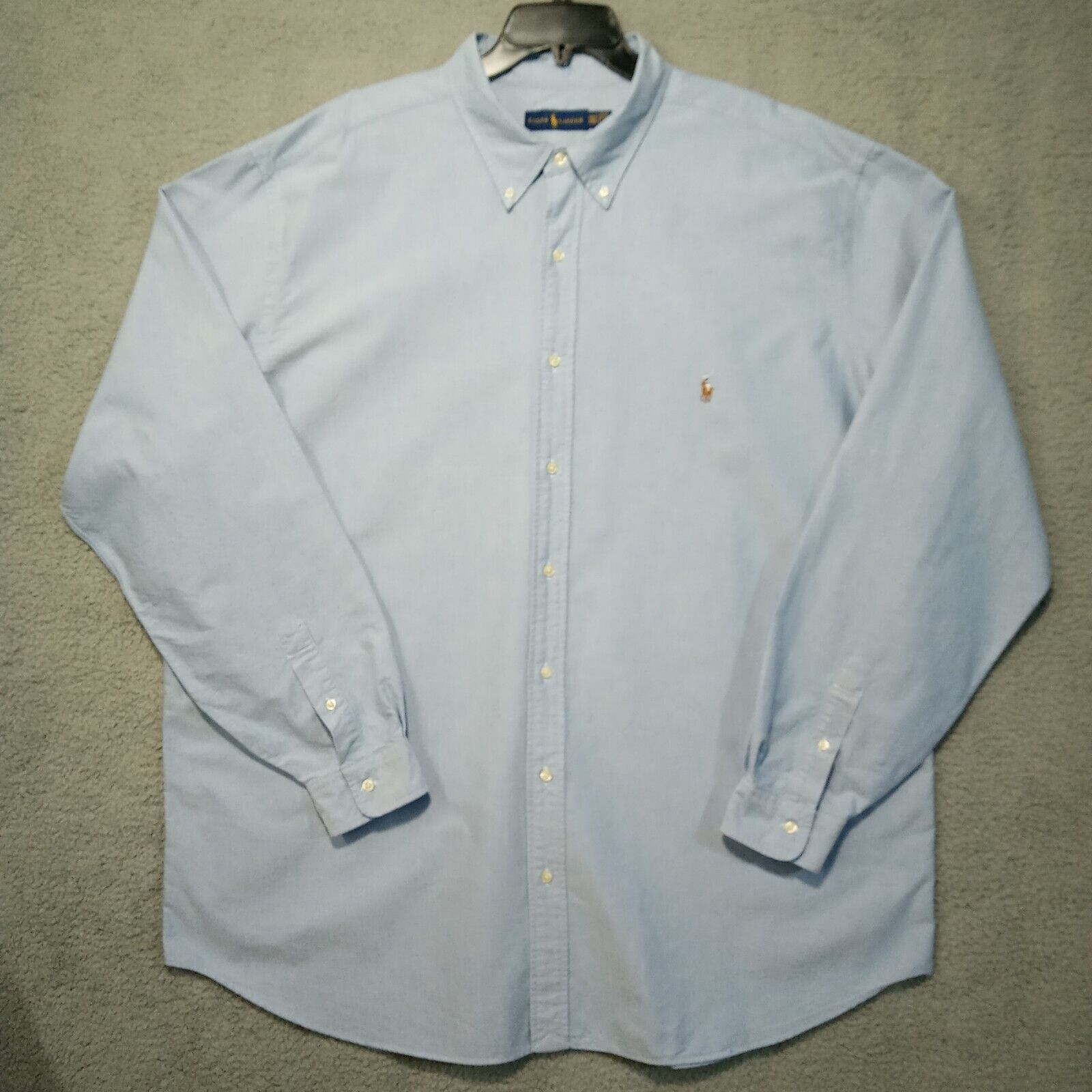 Polo Ralph Lauren Oxford Button Up Shirt Mens 3XLT Blue Cotton Flesh ...