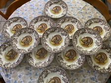 NWT Set of 13 - Spode Woodland Turkey Thanksgiving Dinner Plates