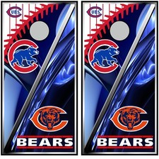 cubs  bears split 0471 cornhole board vinyl wraps