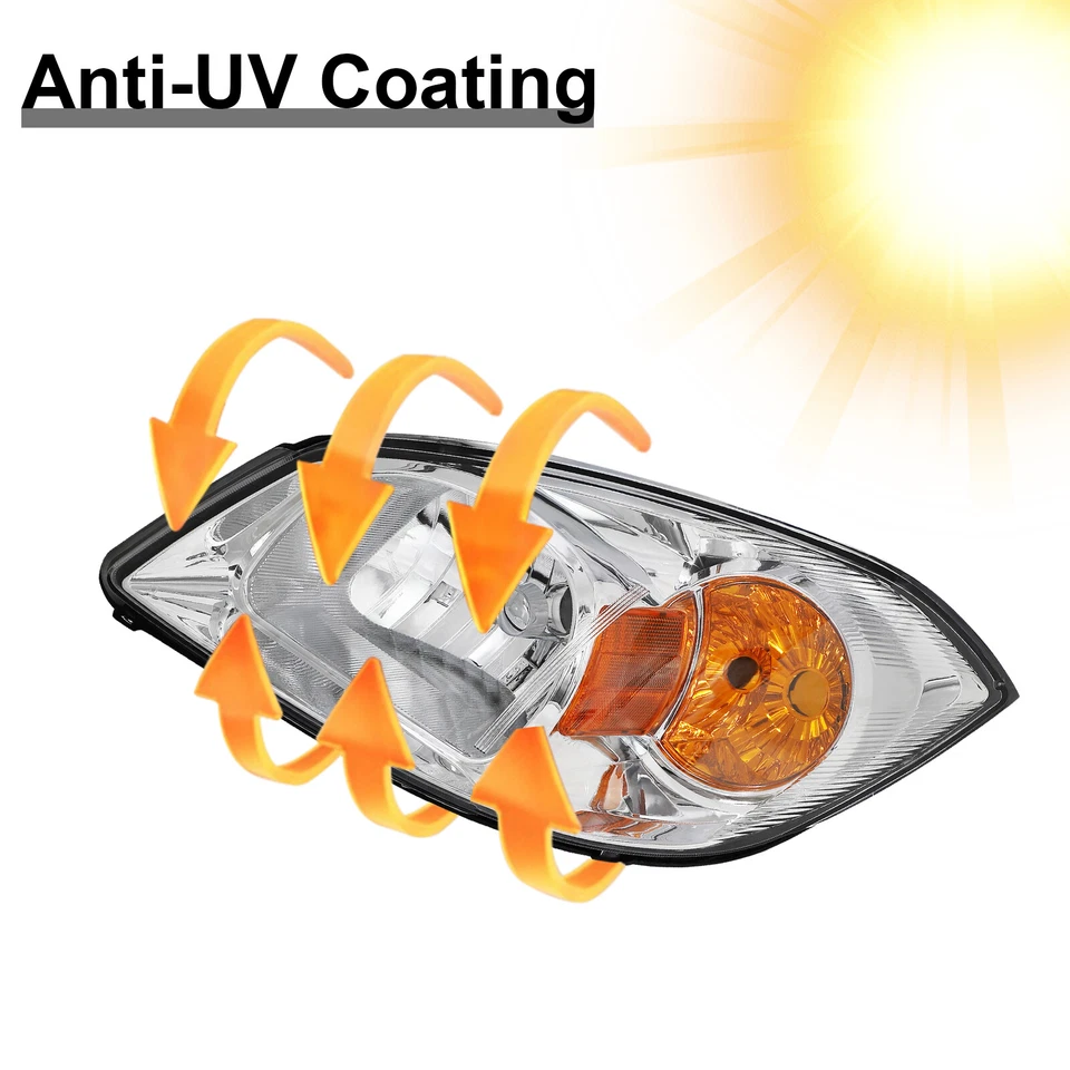 Headlight Set For 2005-2010 Chevrolet Cobalt 2007-2009 Pontiac G5 LH and RH - Image 4 of 4