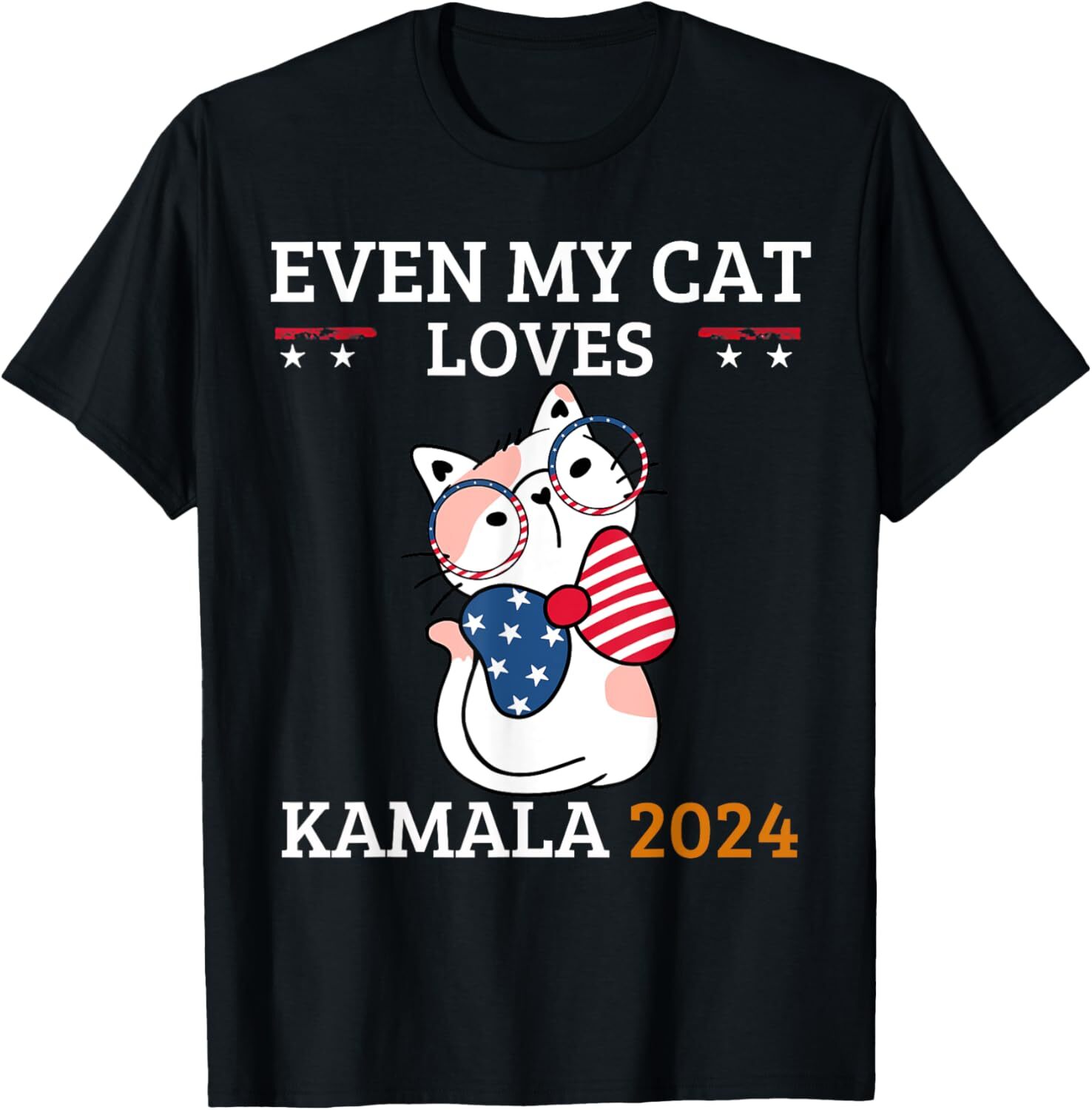 Funny Even My Cat Loves Kamala Harris Supporter Kamala 2024 T-Shirt