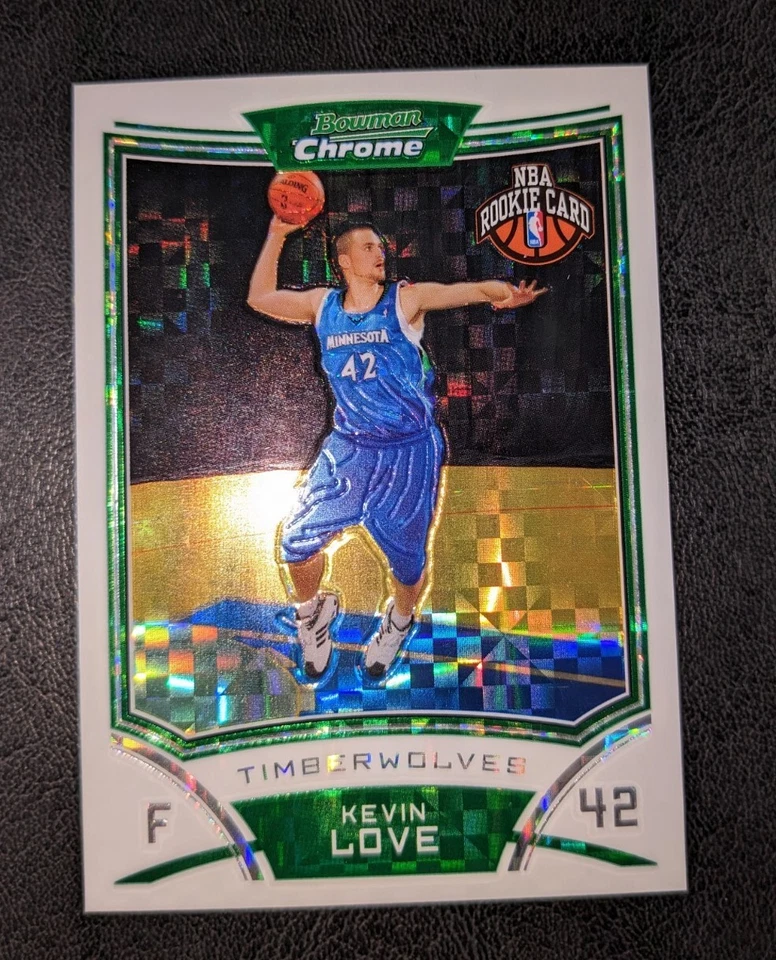 2008-09 Bowman Chrome X-Fractor Kevin Love RC/299 Rookie 🔥 Timberwolves Foto 4 de 4