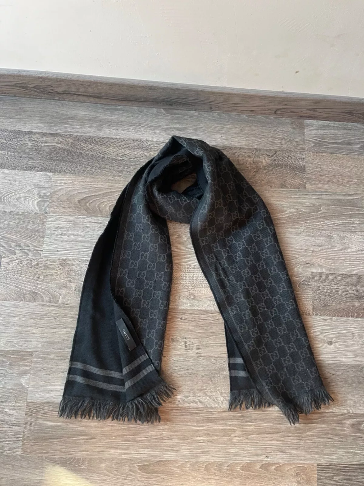 foulard femme gucci gg laine monogramme multilogo vintage