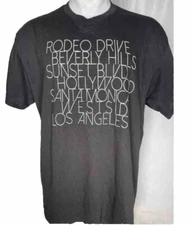 Los Angeles Rodeo Drive Sunset Blvd Beverly Hills Hollywood T-Shirt Men's XL