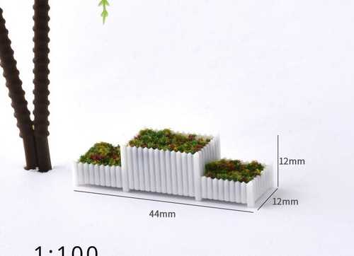 5PC 1:75 1:100 Scale Miniature Flower Beds Street Landscape Plants Sand Table - Picture 20 of 22