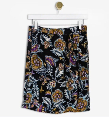 Ba&sh Black Floral Venise Wrap Mini Skirt Size S (1), NEW NWOT, Retail $240