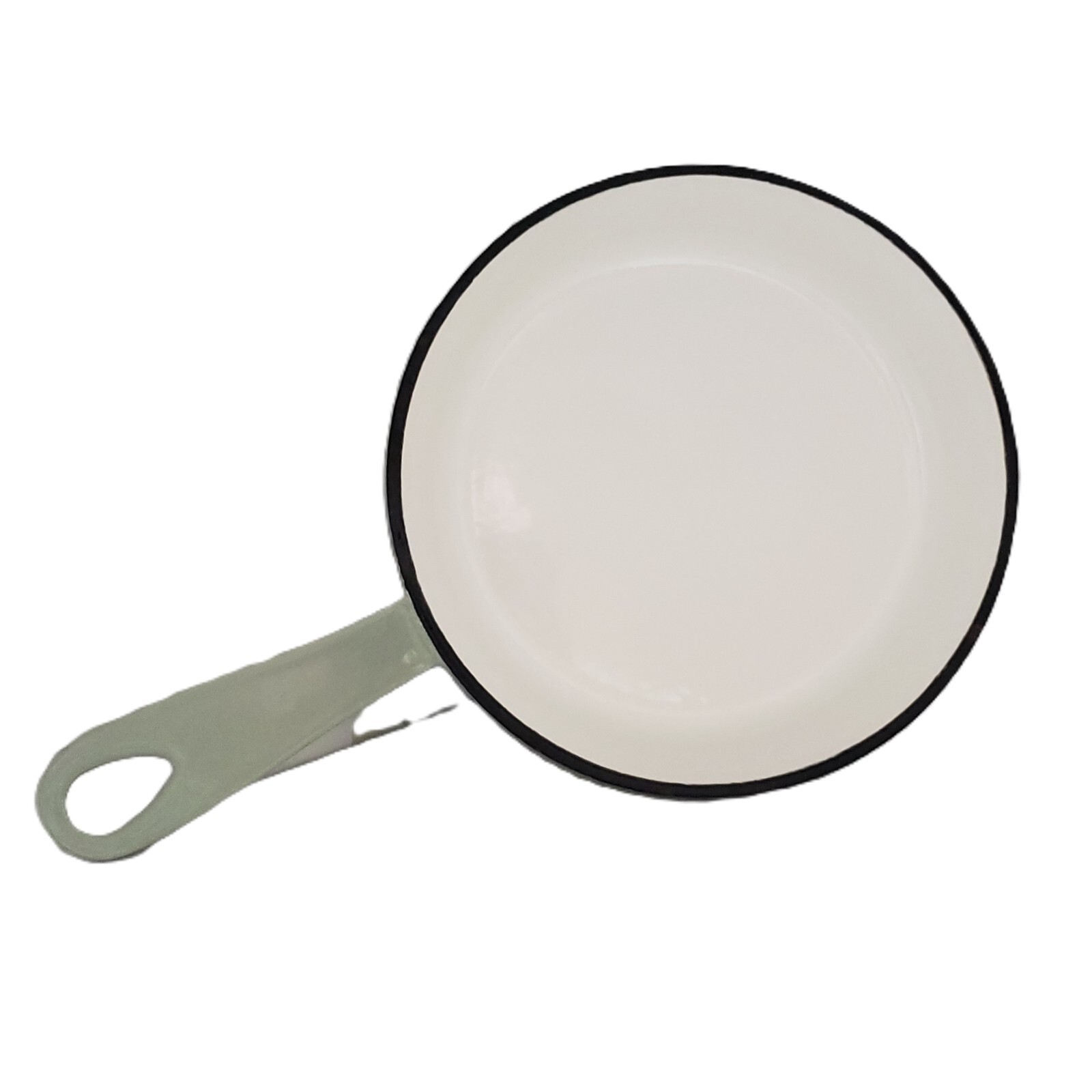 FIGMINT White Enamel Cast Iron Skillet 6" Sage Green Oven Safe Sauce Pan F38801