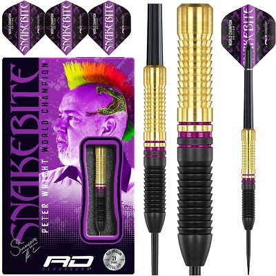 Snakebite Dartpfeile Steeldart Set 21gramm Peter Wright Mit Schaftes und Flights