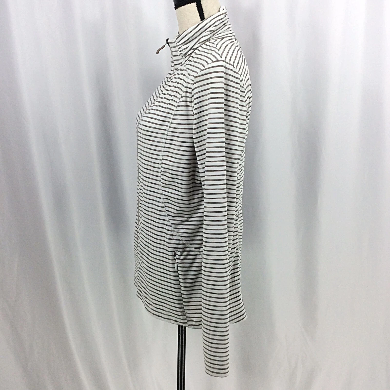 lole essentials 2 striped full zip workout jacket