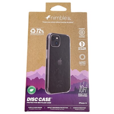 Nimble Apple iPhone 13 Recycled Plastic Phone Case Clear Eco 10 ft Drop  Test