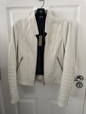 J Crew White Leather Biker Jacket Size 0