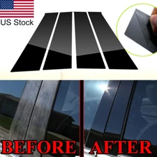 4Pcs Glossy Black Door Window Pillar Post Cover Trim for Ram 1500 2500 2009-2018