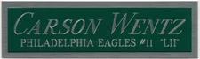 CARSON WENTZ EAGLES NAMEPLATE FO AUTOGRAPHED Signed Football HELMET JERSEY PHOTO