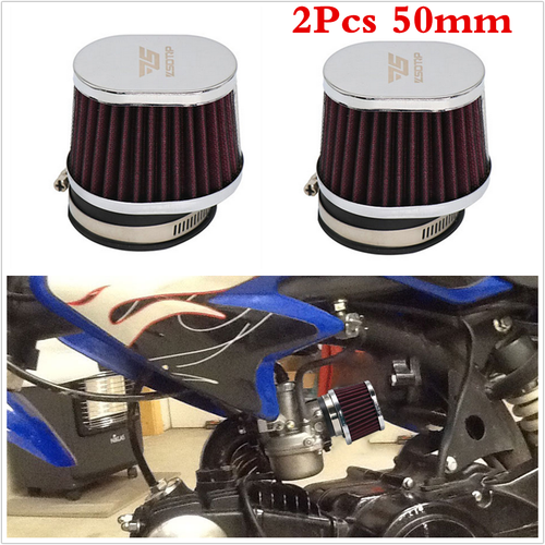 Air Cleaner Intake Filter Pod Kit Universal 2pcs 50mm For Motorcycle ...
