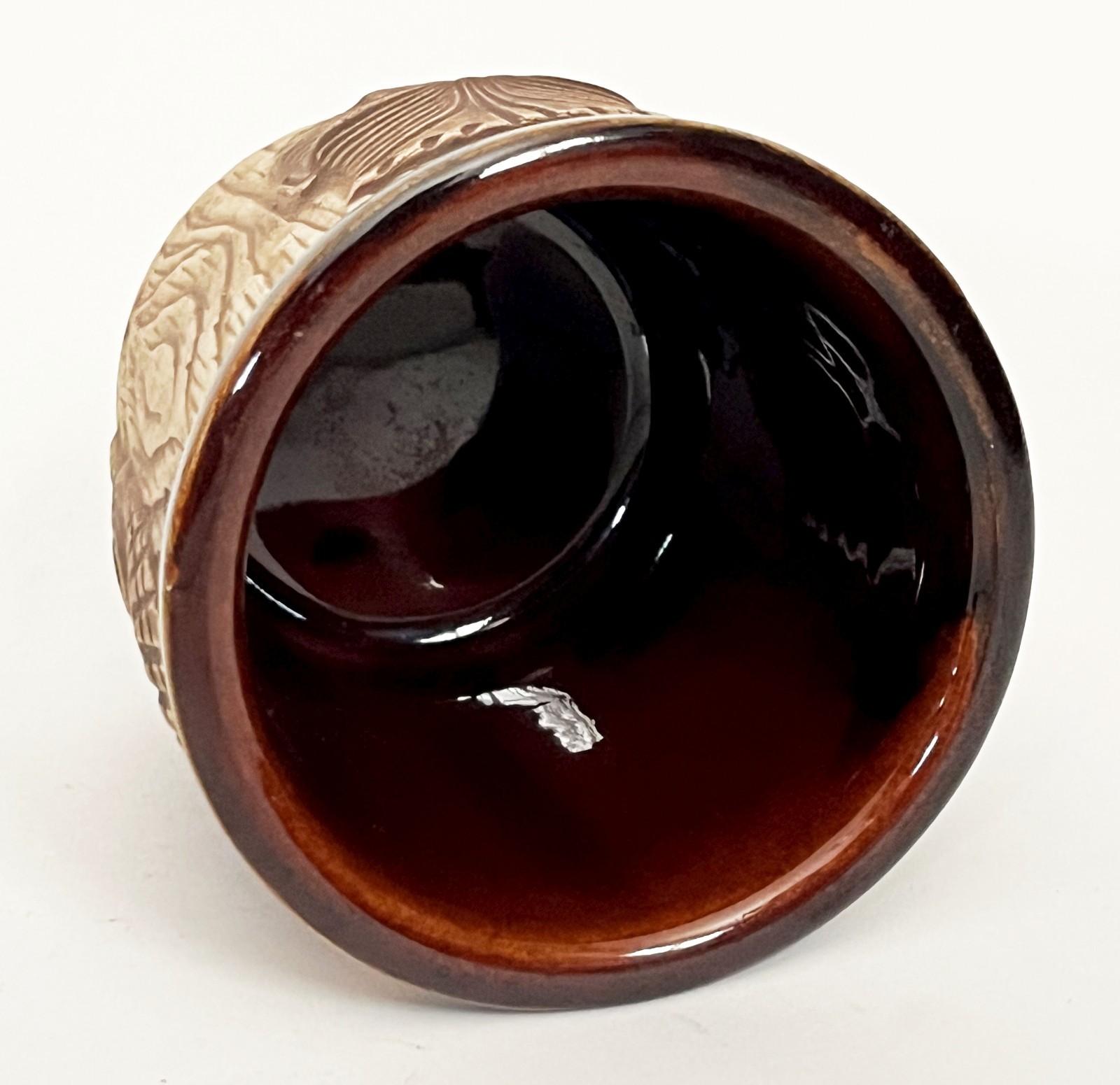 VTG 3 FACES BROWN TIKI MASK PLANTER BUCKET MUG CUP ISLANDS PHOENIX AZ OMC JAPAN