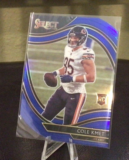 2020-21 Select #374 Die-cut Blue Prizm Rookie Cole Kmet
