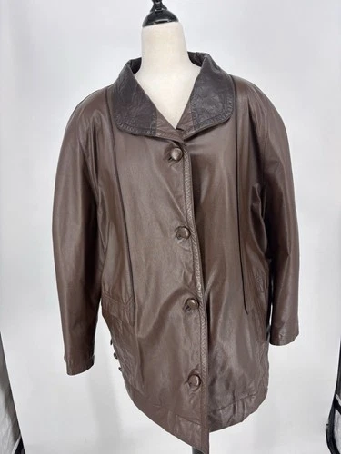 Vintage Leather Jacket Mens Small Brown Car Coat Soft Argentinian Hand Crafted - product listing photo