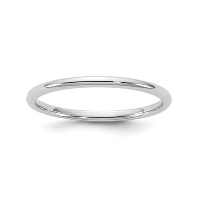 10K Weißgold bequeme Passform leichter Ehering, 1,5 mm, kein Stein, poliert...