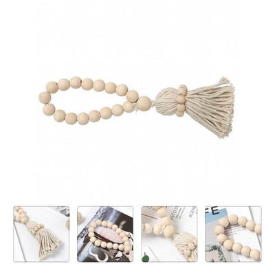  1pc Pastoral Style Anhänger Holz Perlen Schnur Anhänger Quaste Perle Schnur