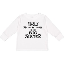Inktastic Finally I'm The Big Sister Toddler Long Sleeve T-Shirt Siblings Family