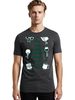 May-Your-Inbox-Be-Full-Of-Wishes Mens Graphic Tee,100% Cotton,Casual Summer Wear