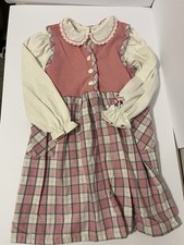 Girls Size 6 Vintage Dress Healthtex Two Piece Pink And Floral