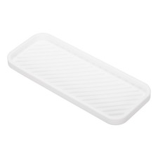 9" x 3.5" Silicone Bathroom Tray Soap Dispenser Tray, White