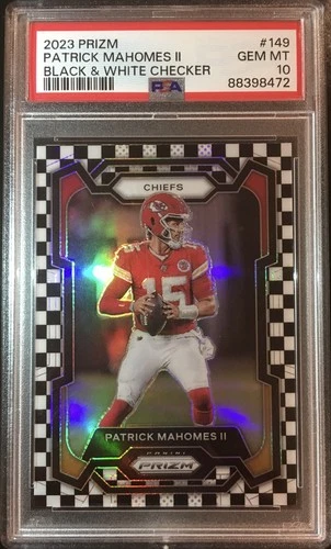 2023 Prizm Patrick Mahomes II Black and White Checkerboard SP #149 Chiefs PSA 10