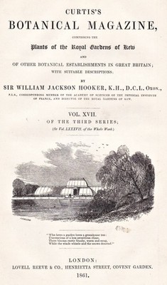 Titelblatt Titel title page Botanical Magazine botany Vol. XVII Curtis 1861