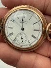 AMERICAN Waltham  14 K 25yrs GF Stag Case Pocket Watch 6s 16j Grade K RARE