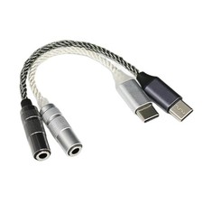 Type C to 3.5mm Female Sound Adapter Cable Heavy Duty for Home Theater Clear