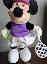 Disney Minnie Mouse Tennis Player Plush Purple Outfit Racket Ball 12  