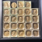 1960's Medallic Art Co. Presidents & Figures 1.25" Bronze Medals/Boxes Lot of 24