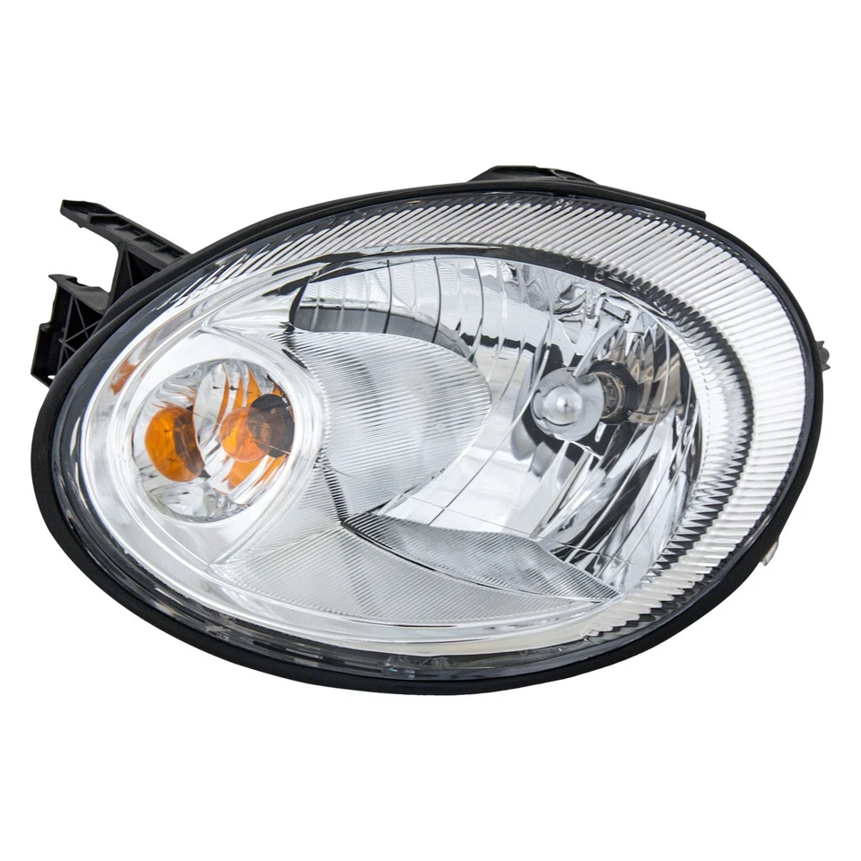 Halogen Headlight Set with Chrome Bezel Left and Right For 2003-2005 Dodge Neon - Image 4 of 4