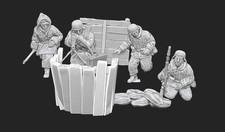 WWII German Soldiers in Trenches (4 models) Various Scales Historical Wargaming