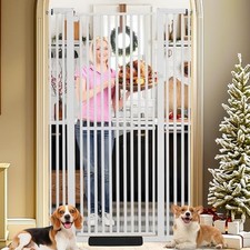SHYUJAJIE 71 Inch Extra Tall Pet Gate for Cats White 29.5-43"wide