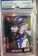 Justin Jefferson Auto RC.  On Card Auto.  PSA Authenticated