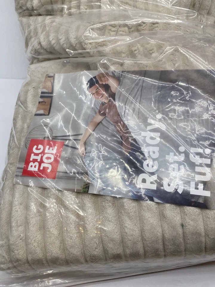 Cubierta de repuesto de felpa con cable Big Joe Fuf XL con revestimiento Vanilla Latte NUEVA $170 Foto 2 de 3