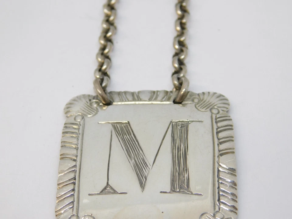 Jarra de plata esterlina Jorge III letra 'M' Madeira etiqueta antigua 1815 Londres Foto 3 de 4