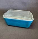 Vintage PYREX Refrigerator Dish Primary Colors Blue With Lid 502-B