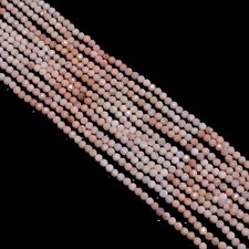 Natural Pink Opal Shaded Gemstone Round Micro Faceted Beads 2.5-3mm Strand 12.5"