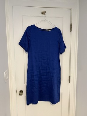 Womens Max Mara Weekend LinenAnd silk Dress Size 12 Royal Blue  