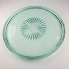 9" UV Uranium Glow Glass Starburst Pattern Vintage Depression Serving Plate