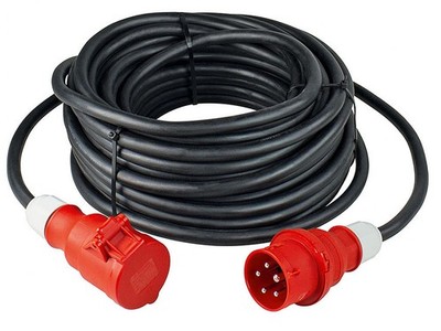 CEE Starkstrom Drehstrom Verlängerung 400 V / 32 A IP44  5G4 mit Phasenwender