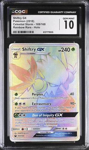 Pokemon Shiftry GX 169/168 Ultra Rare Celestial Storm - CGC 10