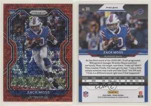 2020 Panini Prizm Rookie No Huddle Red Prizm /50 Zack Moss #311 Rookie RC
