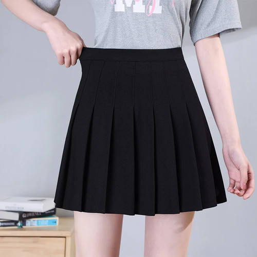 Mujer Faldas Moda Ropa Marrón Plisado Niñas Mini Falda con Pantalones Cortos - Imagen 28 de 31