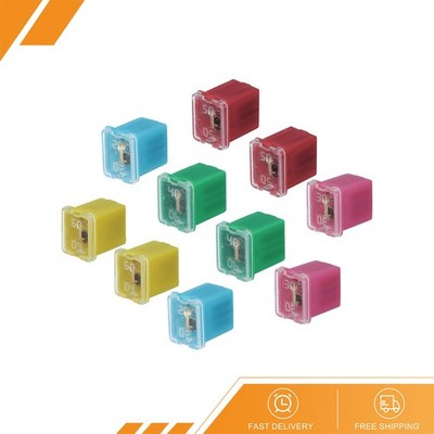 10 x Automotive Cartridge Fuse 48V 20/30/40/50/60A Blue/Pink/Green/Red/Yellow