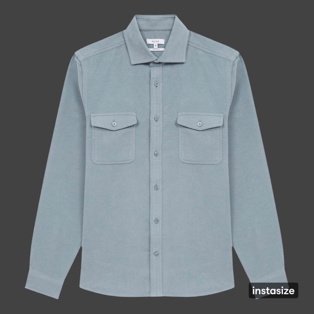 Reiss Miami Twin Pocket Overshirt in a duck egg blue Size S