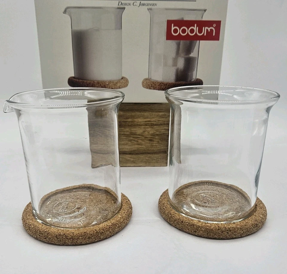 Juego de bistró de azúcar y crema Bodum vaso de vidrio templado transparente tapa abierta Foto 2 de 4